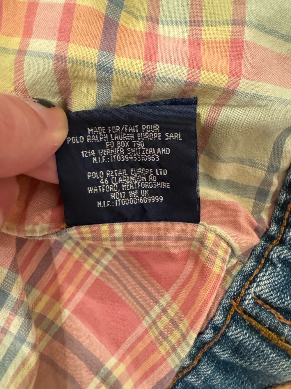 Polo Ralph Lauren Fine Denim Goods Denim Jacket with Plaid Lining Girl's Size 4 - Picture 5 of 11